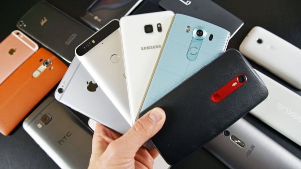 •A collection of smartphones