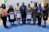 L-R: Representative, National Lotteryâ€™ Regulatory Commission, Ini Ibok; Mother of Chigozie Nwankwo, N1 million Winner, Augustina Nwankwo; Winner of N2 million, Salisu Mohammed; Divisional Head, Retail Banking, Fidelity Bank Plc, Richard Madiebo; Winner of N 2 million, Adepeju Esther Adepoju; Head, Lagos Office, Federal Competition and Consumer Protection Commission (FCCPC), Suzie Onwuka; Head, Savings Group, Fidelity Bank Plc, Ukpai Ibe; Branch Leader, Ikota SBU, Fidelity Bank Plc, Ngozi Okonkwo; at the 2nd bi-monthly/ 4th monthly prize presentation of Fidelity Get Alert In Millions Promo Season 4 (GAIM season 4) in Oshodi. Lagos ... late Feb. 2020.