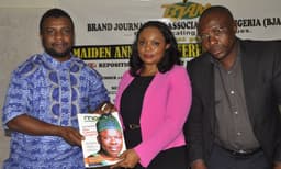 2013 BJAN CONFERENCE & AWARDS IN ABEOKUTA
L-R: Mr. Goddie Ofose, Chairman, Brand Journalists Association of Nigeria (BJAN); Victoria Onwubiko, Stakeholder Management Marketing & Corporate Communication, First Bank Plc; and Princewill Ekwujuru, Vice Chairman BJAN, at the 2013 BJAN held at Continental Hotel, Abeokuta, Ogun State. Photo: Akeem Salau.

