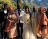 Photo shows the couple, Banky W and Adesua with both parents during their wedding in Cape Town on 25th Nov. 2017.