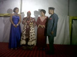 The 2012 Nollywood Outstanding Personality Awards (NOPA) was held in Ikeja, Lagos, on Sunday, Nov. 25, 2012. L-R: The hostess, actress Benita Nzeribe; Royal Father of the Day, Hyacinth Ohazulike, Eze Ndigbo Lagos, speaking shortly before the presentation of the Grand Patron of Art award to Governor Godswill Akpabio of Akwa Ibom State; Mother of the Day, immediate past Minister of Information and Communications, Prof. Dora Akunyili; and Governor Akpabio's representative, Information Commissioner, Mr. Aniekan Umanah.