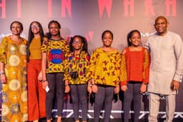 Tony Elumelu, wife, Awele and children at the premiere of the most anticipated movie of the year #BlackPanther, A Night in Wakanda