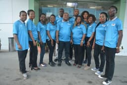 Daily Sports Crew all in their branded T-Shirt, which was sponsored by Zenith Sports at the Nigerian Award For Sporting Excellence organised by Daily Sports Nigeria, held on Saturday night, December 2, at Airport Hotel, Ikeja, Lagos.