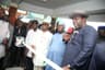 Bayelsa State Governor, Hon. Seriake Dickson (R), speaking June 20, 2018 during the commissioning of Annex 6 Secretariat Complex, executed by the Restoration Government at Ovum in Yenagoa. L-R: State Head of Service, Rev. Thomas Zidafamo,  Speaker of the State House of Assembly, Rt. Hon. Konbowei Benson, Deputy Governor, Rear Admiral Gboribiogha John Jonah retd., and Ex-VP, Alhaji Atiku Abubakar. Photo by Lucky Francis.