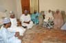 Former Kano State Governor, Senator Arc, Kabiru I. Gaya (2nd left) condoling the wife (right) of late former Transport Minister, Alh. Umaru Dikko at his residence Kaduna on July 5, 2014. Dikko died in London on July 1, aged 77, and was buried on the 5th.