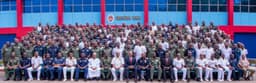 Chairman, Heirs Holdings and Guest Speaker, Mr. Tony Elumelu (middle), with officials  and course participants of the Senior Course 40 of the Armed Forces Command and Staff College, during the Guest Lecture Series of the College where Elumelu delivered a paper titled â€œLeadership: Private Sector Perspectiveâ€,  in Jaji, Kaduna, Aug. 22, 2017.
