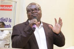 News Express Publisher Isaac Umunna speaking at the 5th anniversary lecture of News Express held at Sheraton Hotel Towers on Thursday, Sep. 28, 2017.