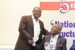 News Express Publisher Isaac Umunna and Leo Stan Ekeh  at the 5th anniversary lecture of News Express held at Sheraton Hotel Towers on Thursday, Sep. 28, 2017.