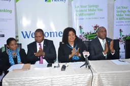 L-R: Head of Savings, Fidelity Bank Plc, Janet Nnabuko; Regional Bank Head (RBH), Apapa & Chairman, Promo Committee, Fidelity Bank Plc, Obaro Odeghe; Executive Director, Lagos & South-West, Nneka Onyeali-Ikpe; Divisional Head, Retail Bank, Fidelity Bank Plc, Richard Madiebo at the prize presentation ceremony of the Fidelity Get Alert In Millions promo held in Lagos on Tuesday 25th, October, 2016.