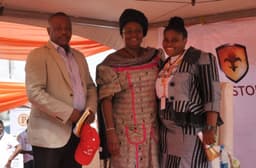 Gemstone Group put Nigeria on the Guinness Book of World Records last Saturday, Nov. 24, with its Gemstone Reading Festival 12, held in 17 cities in
Nigeria and 17 countries across the world. From Left: Bayo Osinowo, Airtel Nigeria's Regional Operations
Director, Lagos; HE Dame Emmanuela Abimbola Fashola, First Lady of Lagos State, and Tessy Biobaku, a Volunteer on the Gemstone Global Reading Festival 2012 at the Lagos Reading Centre, TBS.