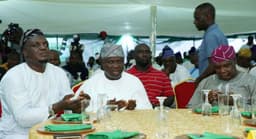 Governor Ambode in a prayer section with Muslims to break fast on Tuesday 30th May 2017. 
