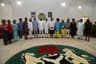Group photograph with Delta State Governor, Senator Ifeanyi Okowa  and the winner of Big Brother Naija, Mr. Efe Ejeba, during a courtesy call on the Governor in Asaba, Delta State on Thursday, 11th May, 2017.