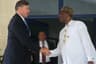 R-L... Honourable Minister of Transportation, Rt. Hon. Rotimi Chibuike Amaechi, in a handshake with the United State Ambassador to Nigeria. His Excellency. W. Stuart Symbington, during his courtesy visit to the  Minister at  Federal Minister of Transportation Abuja. 