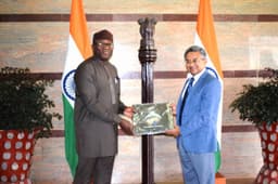 Ekiti State Governor, Dr Kayode Fayemi, with the Indian High Commissioner in Nigeria, H.E. Mr Abhay Thakur, during the Governor's courtesy visit to the Indian embassy in Abuja . . . on Thursday, Feb. 28, 2019.