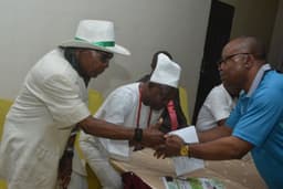 Photo shows Isaac Umunna, Prince Oduah and others present on the high table at the Nigerian Award For Sporting Excellence organised by Daily Sports Nigeria, held on Saturday night, December 2, at Airport Hotel, Ikeja, Lagos.