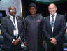 L-R: General Manager Business and Government Relations, Shell Companies in Nigeria, Bashir Bello; Executive Secretary, Nigeria Content Development and Monitoring Board, Simbi Wabote; and the Vice President, Shell Nigeria and Gabon, Peter Costello, at the opening ceremony of the 2019 edition of the Nigeria Oil and Gas Annual Conference and Exhibition in Abuja . . . on Monday, July 1, 2019.