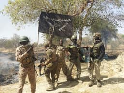 The gallant Nigerian troops of Operation Lafiya Dole have dismantled the official Boko Haram terrorists flag at Parisu, Camp Zero deep inside Sambisa forest. The troops on-going operations inside the Camp Zero, signify the capture of the headquarters of Boko Haram terrorists.
