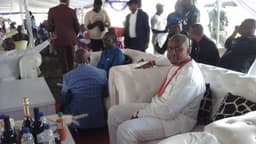 Governor Okowa (seated left) and chief mourner Jackson Ekwugum at the funeral of Pa Ephraim Chukwuma Ekwugum  on Dec. 7, 2018 at Owa-Oyibu, Delta State