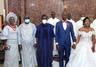 Delta Governor, Senator (Dr.) Ifeanyi Okowa (middle); Chief Judge of Delta State, Hon. Justice Marshal Umukoro (2nd left); his wife, Engr. Adebowale (left); and the newly weds , Mr. and Mrs. Obatarhe Marshal Umukoro shortly  after their Holy Matrimony at St .Anthonyâ€™s Catholic  Chaplaincy, Delta State University, Anwai, Asaba Campus . . . Saturday, April 10, 2021. PHOTO: JIBUNOR SAMUEL