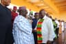 The president of Ghana and his Vice in a warm handshake with Deputy Senate Leader Bala Ibn Naâ€œAllah representing Kebbi South, in Accra, during the independence celebration of Ghanas independence.pics by Garba Ahmed