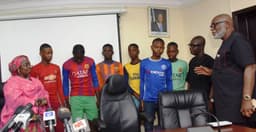 Photo shows  rescued kidnapped Lagos students in Lagos.