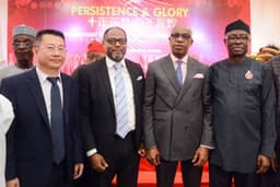 L-R:  Vice President of Guangdong New South Group Limited, Deng Yu; Managing Director, Shell Nigeria Gas, Ed Ubong; Governor of Ogun State, Dapo Abiodun; and Minister of Industry, Trade and Investment, Niyi Adebayo, at the 10th anniversary of Ogun Guangdong Free Trade Zoneâ€¦ recently