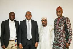 Lâ€“R: External Relations Manager, Shell Nigeria Gas (SNG), Tunde Olaleke; SNGâ€™s Managing Director, Ed Ubong; President, Manufacturers Association of Nigeria (MAN); Mansur Ahmed; and MANâ€™s Director General, Segun Ajayi-Kadir, during a visit to SNG to discuss cleaner, reliable and affordable energy supply to industries and manufacturing plants in Nigeria . . . in June 2019.