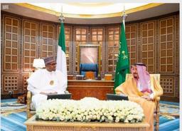 Photo shows Saudi King and Buhari.
