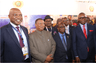 L-R: Managing Director, Shell Petroleum Development Company and Country Chair, Shell Companies in Nigeria, Osagie Okunbor; Secretary-General of OPEC, Mohammed Barkindo; Executive Secretary, Nigeria Content Development and Monitoring Board, Simbi Wabote; Group Managing Director, Nigeria National Petroleum Corporation, Maikanti Baru; and the Minister of State for Petroleum Resources, Emmanuel Kachikwu, during an inspection of Shell stand at opening ceremony of the Nigeria Oil and Gas Conference and Exhibition in Abujaâ€¦ on Tuesday, July 3, 2018.