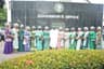 Ogun State Governor, Senator Ibikunle Amosun in the midst of wives of Southern States governors when they paid him a courtesy visit in his office ahead of the Southern Governors Wives Forum held in Abeokuta on May 11, 2017.