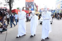 The famous and iconic three wise men were spotted around Oshodi, Ikeja and other environs in lagos creating awareness for Lagos at 50 celebration on Saturday, 8th April, 2017.