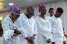 L-R: Son of the deceased, Olaniyi Uthman; daughter and columnist with The Eagle Online, Oluwayemisi Raji; granddaughter, Juwon Raji; and grandson, Tolu Raji, at the Service of Songs for Florence Titilayo Uthman on March 8, 2023