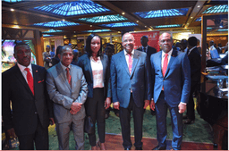 L-R: Franklin Erebor, CEO, United Bank for Africa (UBA) Cote d'Ivoire; Former Prime Minister of Guinea, Kabine Komara; Brakissa Bamba, Societe Nationale d'Operations Petrolieres de la CÃ´te d'Ivoire; Achi Patrick, minister of infrastructure, Cote d'Ivoire; and Tony O. Elumelu, Chairman, UBA Plc. during the working visit of the Chairman, UBA Plc. to Cote d'Ivoire for the Africa Development Bank meeting on May 28, 2015.