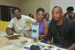 Photo shows Winner with award on table at the Nigerian Award For Sporting Excellence organised by Daily Sports Nigeria, held on Saturday night, December 2, at Airport Hotel, Ikeja, Lagos.
