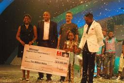 OH, YEAH! AMARACHIâ€™S GOT TALENT!:  Child dancer Amarachi Uyanne over the weekend emerged the first winner of Nigeria's Got Talent sponsored by Airtel Nigeria. Photo shows her mother, Mrs. Uyanne, MD, Rapid Blue Format and Optima Media, Mr. Rotimi Pedro, MD/CEO, Airtel Nigeria, Rajan Swaroop, Amarachi herself and NGT Presenter, Andre Blaize, on stage shortly after the 8 years old received the cheque of N10 Million grand prize at the OMG Studio in Lagos . . . Saturday.