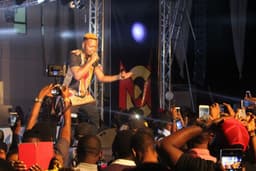 Olamide on stage at the Yudala Zero Gravity held at Landmark centre Oniru Lagos state on 2nd October 2016.