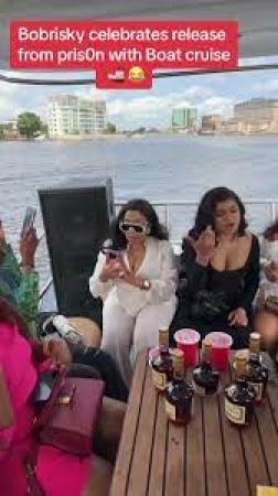 Bobrisky celebrates release from prison with lavish boat cruise party 