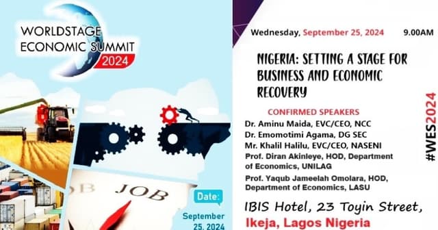 NCC, SEC, NASENI bosses, professors, others to discuss business and economic recovery at WES 2024
