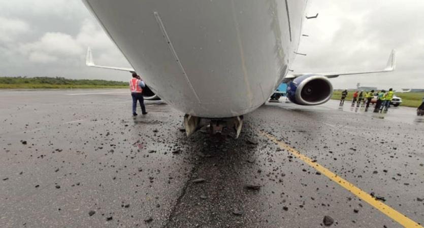 Panic, flights cancelled as Air Peace aircraft malfunctions, windshield shattered upon landing at Abuja Airport