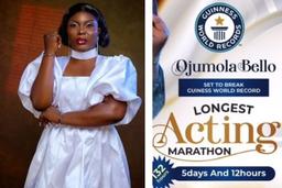 Ojumola Bello breaks GWR record for longest acting marathon