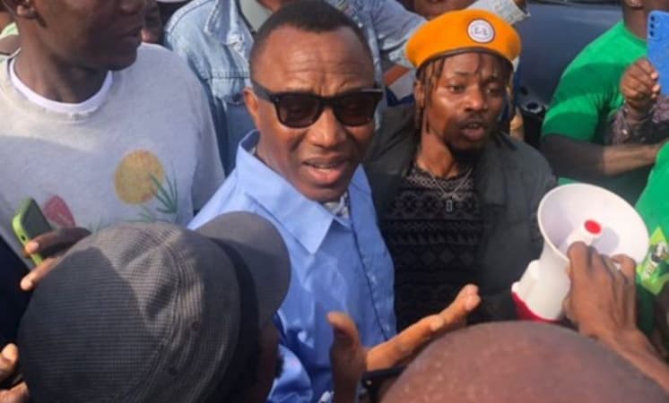 Sowore leads Lagos protest, demands release of Kanu, others 