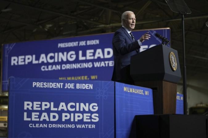 Biden announces rule to remove all lead pipes in US in a decade