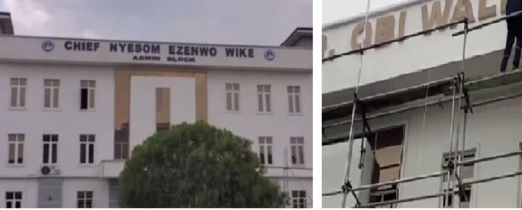 Obio/Akpor LG Chairman replaces Wike?s name on admin block with Obi Wali