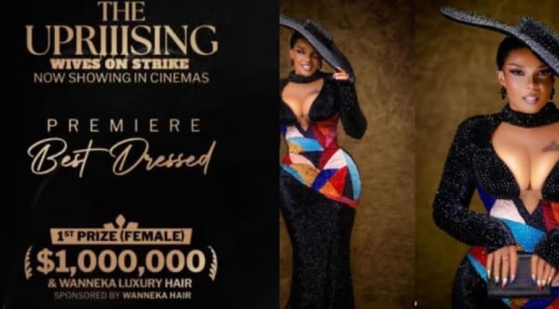 Nollwood actress Iyabo Ojo wins best dressed at “Wives on Strike” premiere