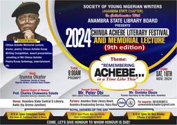 Soludo, Obi, Obaze, others expected at 2024 Achebe Literary Festival and Memorial Lecture