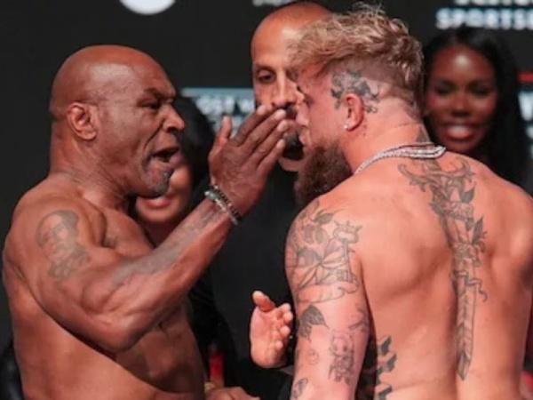 Mike Tyson slaps Jake Paul during final face-off ahead of controversial heavyweight clash