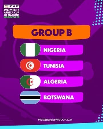 Nigeria battle Tunisia, South Africa to face Ghana in Women?s AFCON (FULL DRAW) 