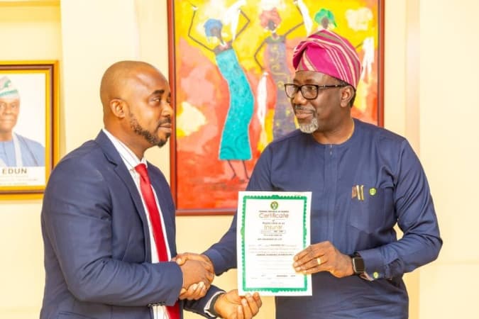 NAICOM presents operating licence to NPF Insurance Co. Limited