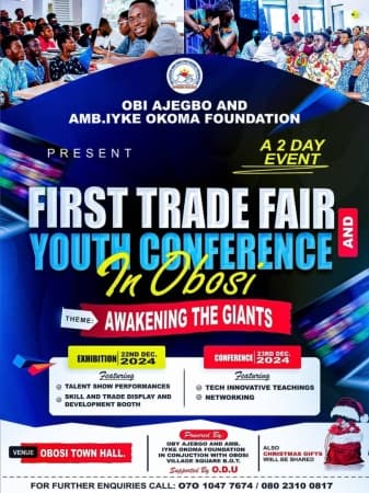 Obosi set to witness first trade fair and youth conference