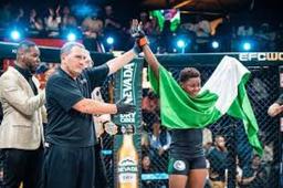 Nigerian Police Woman Juliet Chukwu wins bantamweight championship in Johannesburg 